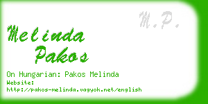 melinda pakos business card